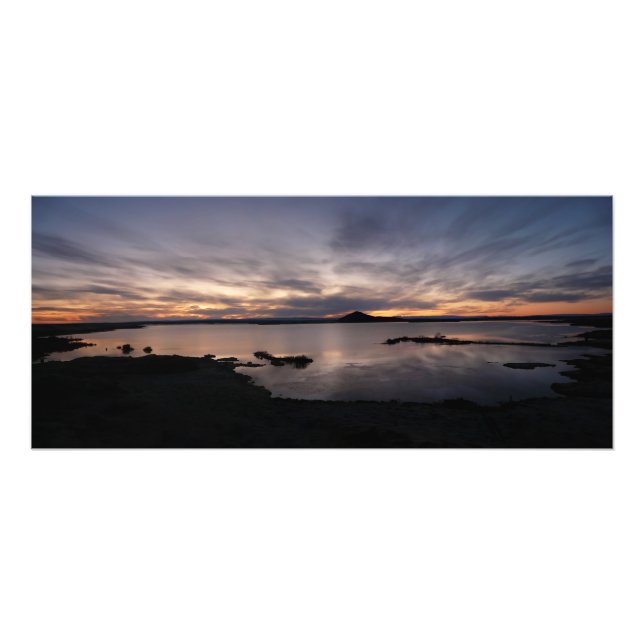 Foto Impresión de la puesta de sol en el lago Myvatn (Frente)
