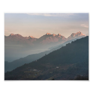 Foto Impresión de la salida del sol de la montaña