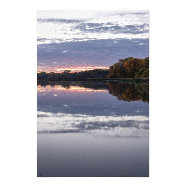 Foto Impresión de lienzo envuelto de Sunset Lake Faux (Frente)