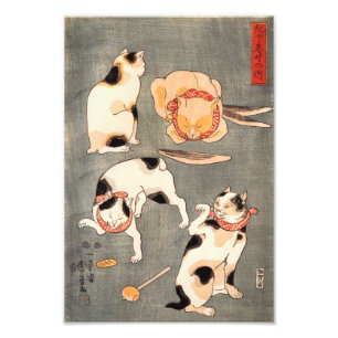 Foto Impresión de los gatos de Kuniyoshi cuatro