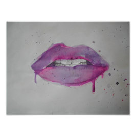 Foto Impresión de los labios de pasión púrpura