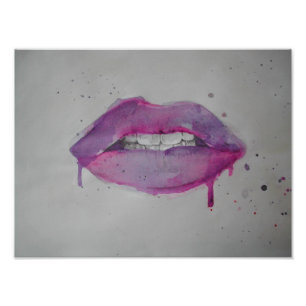 Foto Impresión de los labios de pasión púrpura