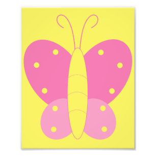 Foto Impresión de mariposa rosa y amarilla