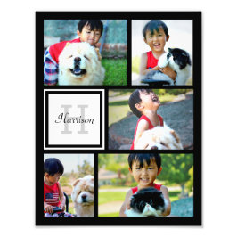 Foto Impresión de monograma de collage de fotos, cinco 