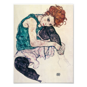 Foto Impresión de mujer sentada Egon Schiele