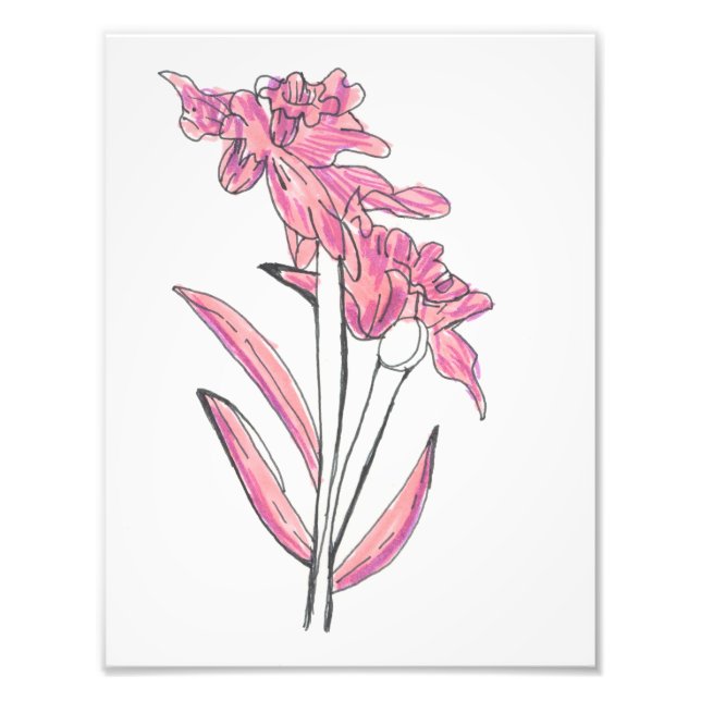 Foto Impresión de orquídea rosa (Frente)