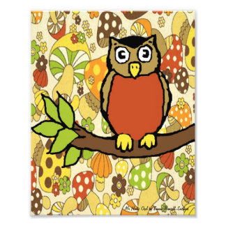 Foto Impresión de pared de bebé de búho de Hooty