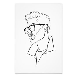 Foto Impresión de Poster de dibujo de hombre en lentes