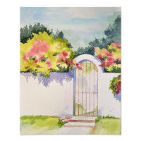 Impresión de puerta de jardín con arcos de color d