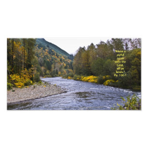 Foto Impresión de río Otoño con verso de escritura