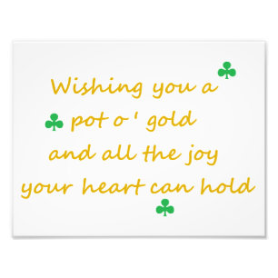 Foto Impresión de St. patrick's Day Irish Saying 8.5"x1