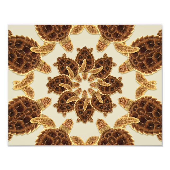 Foto Impresión de tortuga marina con membrana aleidoscó (Frente)