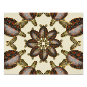 Foto Impresión de tortuga verde Kaleidoscópica de 14" x