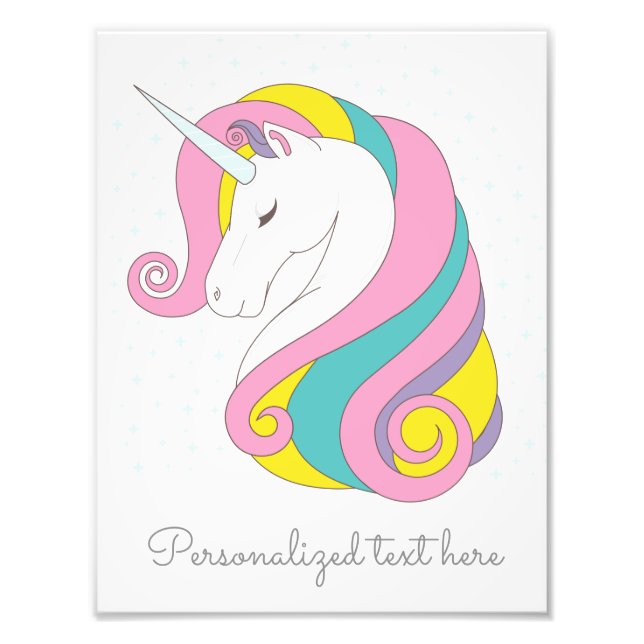 Foto Impresión de unicornio de personalizable (Frente)