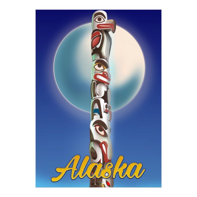Foto Impresión de viaje de Alaska Totem Pole (Frente)