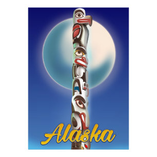 Foto Impresión de viaje del tótem de Alaska