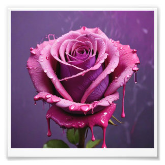 Foto impresión digital de una rosa rosa rosa.