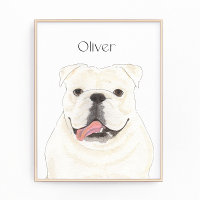 Impresión personalizada de Bulldog en inglés blanc