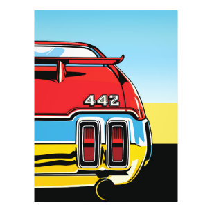 Foto Impresión Retro Arte Pop Alerón Trasero de Muscle