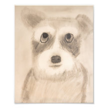 Impresión Schnauzer sombreada de 8" x 10"