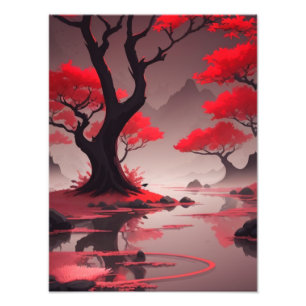 Foto Impresionante árbol de arce rojo en colores otoñal