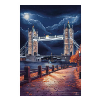 Foto Impresionante escena nocturna londinense con torre