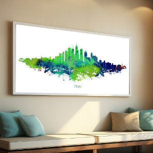 Foto Impresiones de Arte de Acuarela del Horizonte de C