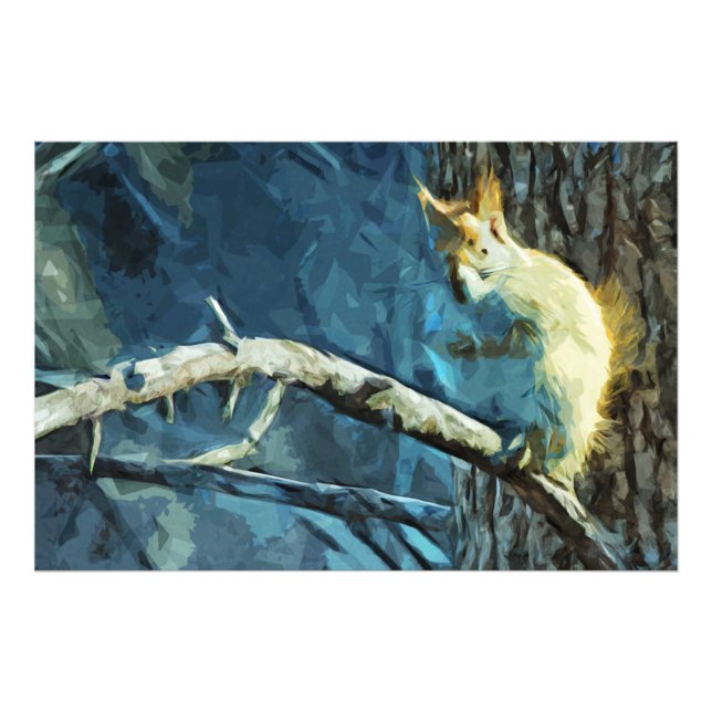 Foto Impresionismo sobre la ardilla roja estadounidense (Frente)