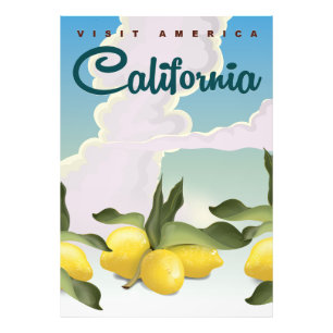 Foto Impreso de viaje por el Vintage de California Lemo