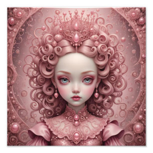 Foto Impresora Poster de arte con estilo Princesa Rosa 