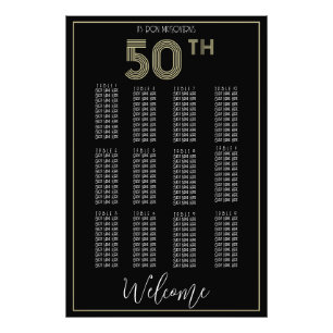 Foto Imprimir gráfico de asientos de 50 cumpleaños en n