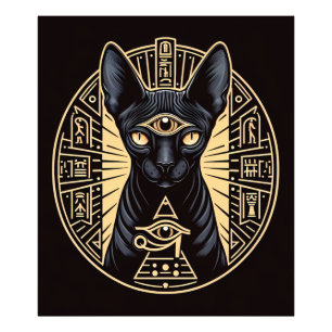 Foto Imprimir Sfinx Cat Oro Mal Ojo Arte Egipto