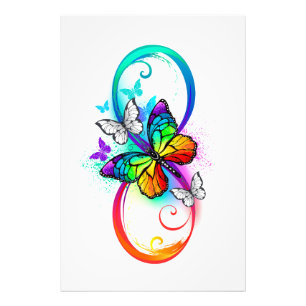 Foto Infinidad brillante con la mariposa arcoiris