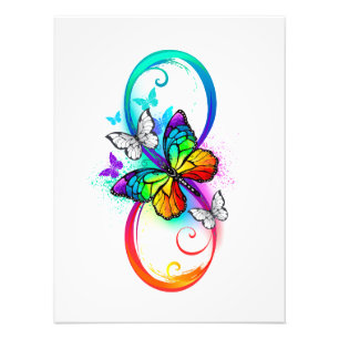 Foto Infinidad brillante con la mariposa arcoiris