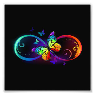 Foto Infinidad vibrante con mariposa arco iris sobre ne