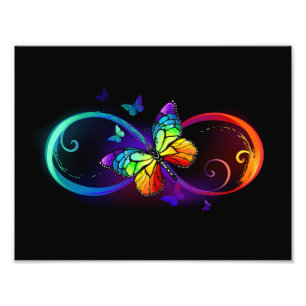 Foto Infinidad vibrante con mariposa arco iris sobre ne