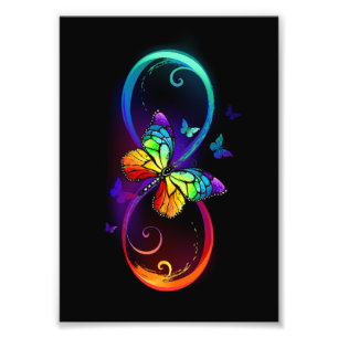 Foto Infinidad vibrante con mariposa arco iris sobre ne