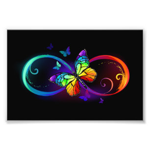 Foto Infinidad vibrante con mariposa arco iris sobre ne
