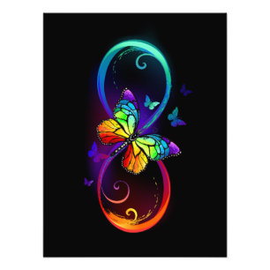 Foto Infinidad vibrante con mariposa arco iris sobre ne