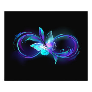 Foto Infinito brillante con mariposa mágica