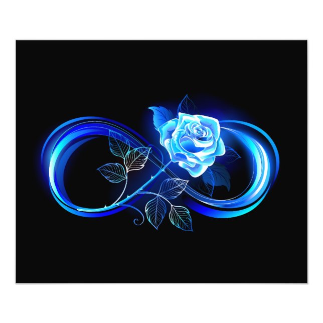 Foto Infinito brillante con rosa azul (Frente)