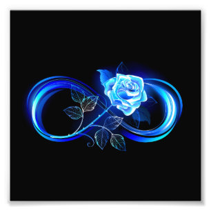 Foto Infinito brillante con rosa azul