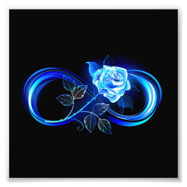 Foto Infinito brillante con rosa azul (Frente)
