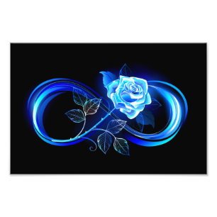 Foto Infinito brillante con rosa azul