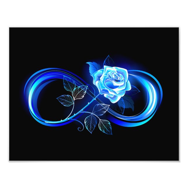 Foto Infinito brillante con rosa azul (Frente)