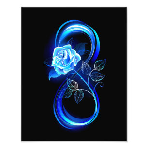 Foto Infinito brillante con rosa azul