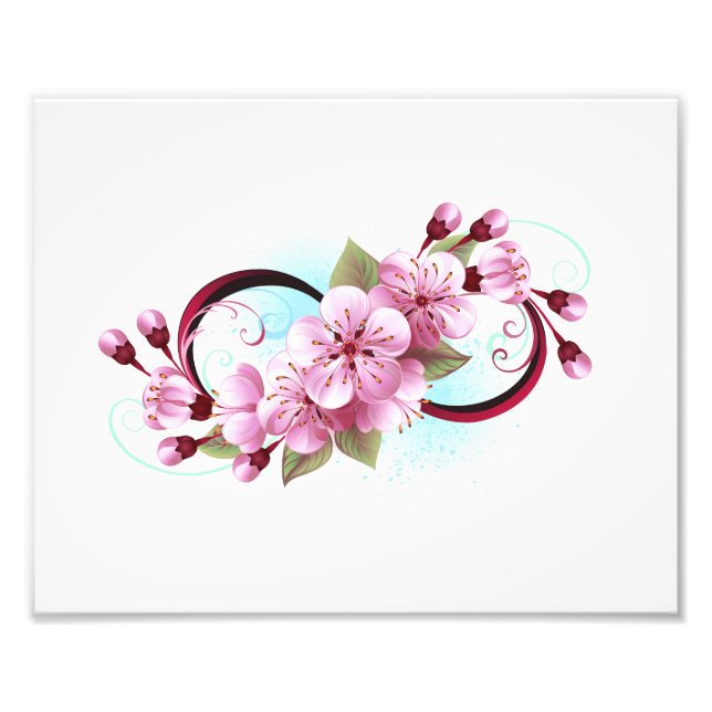 Foto Infinito con las flores de flores de Sakura Blosso (Frente)