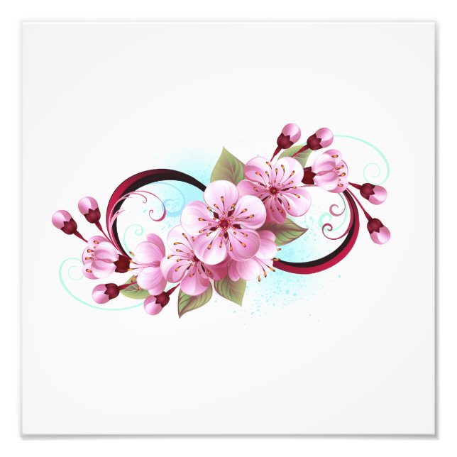 Foto Infinito con las flores de flores de Sakura Blosso (Frente)