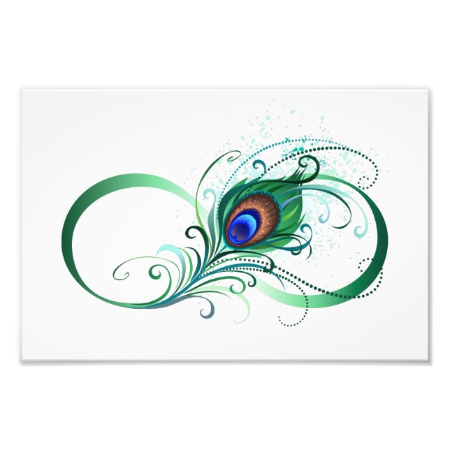 Foto Infinity Symbol with Peacock Feather (Frente)