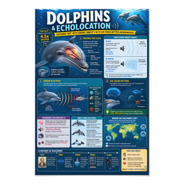 Foto Infografía de delfines (Frente)